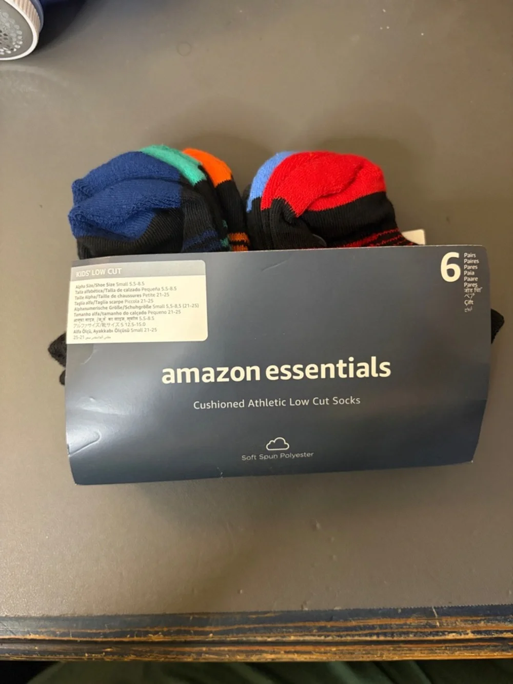 Amazon Essentials Kids’ low cut cushioned Athletic socks (6) NWT #60